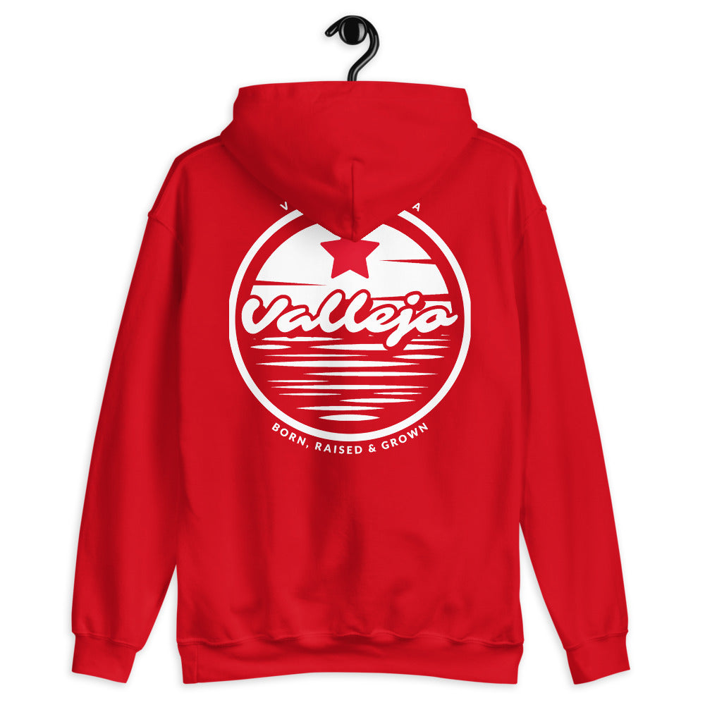 Born & Raised/ Vallejo (front & back images) Unisex Hoodie
