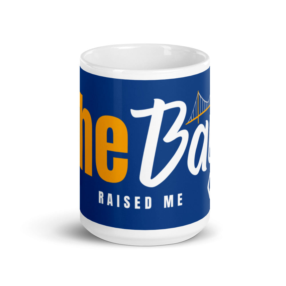 The Bay RAISED ME (Blue) glossy mug