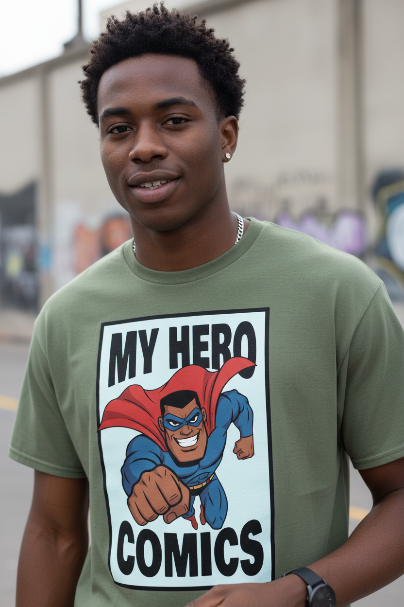 MY HERO COMICS LOGO - classic tee