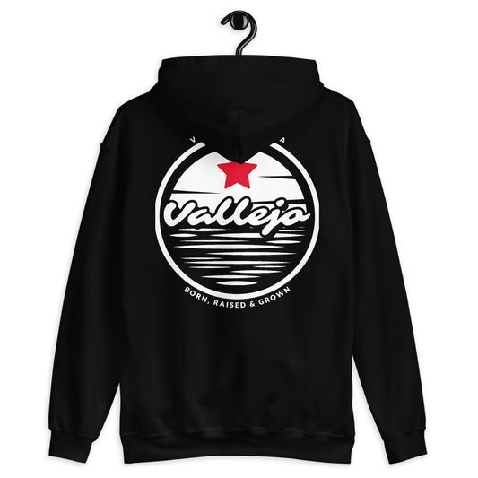 Born & Raised/ Vallejo (front & back images) Unisex Hoodie