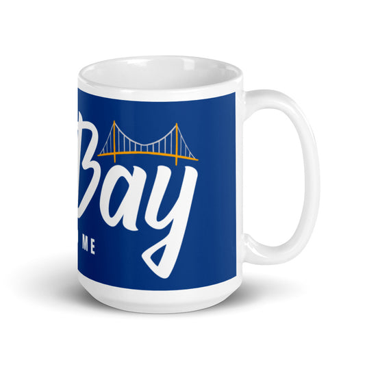The Bay RAISED ME (Blue) glossy mug